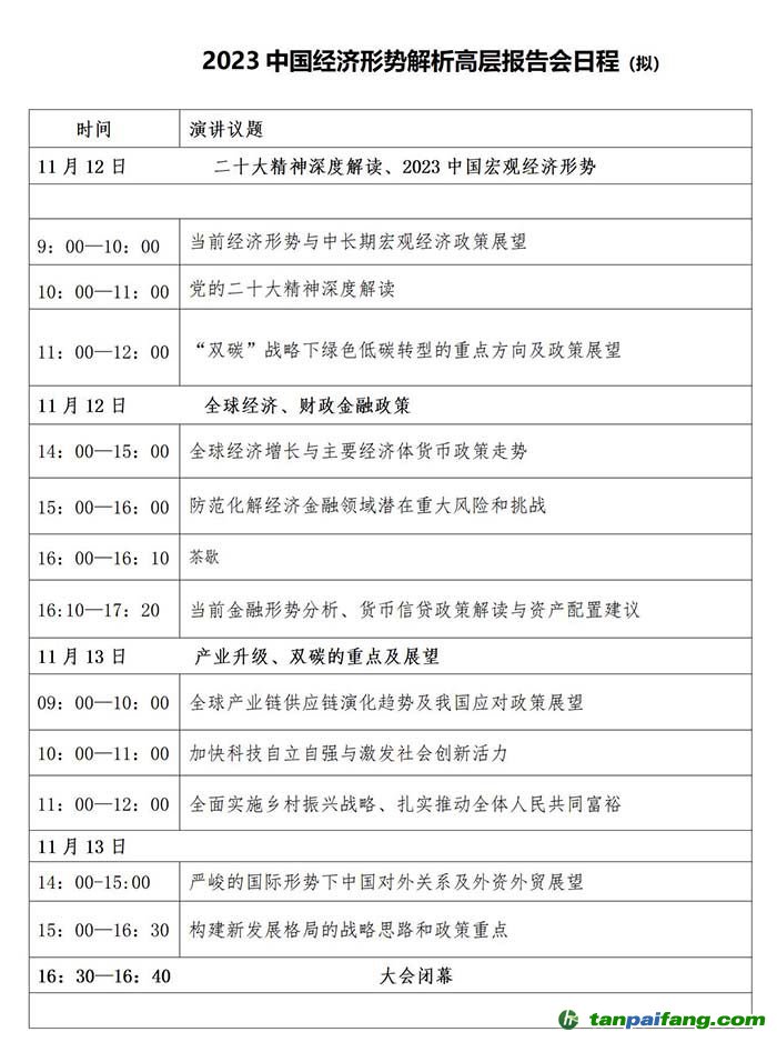 2023中國經(jīng)濟(jì)形勢解析高層報(bào)告會(huì)