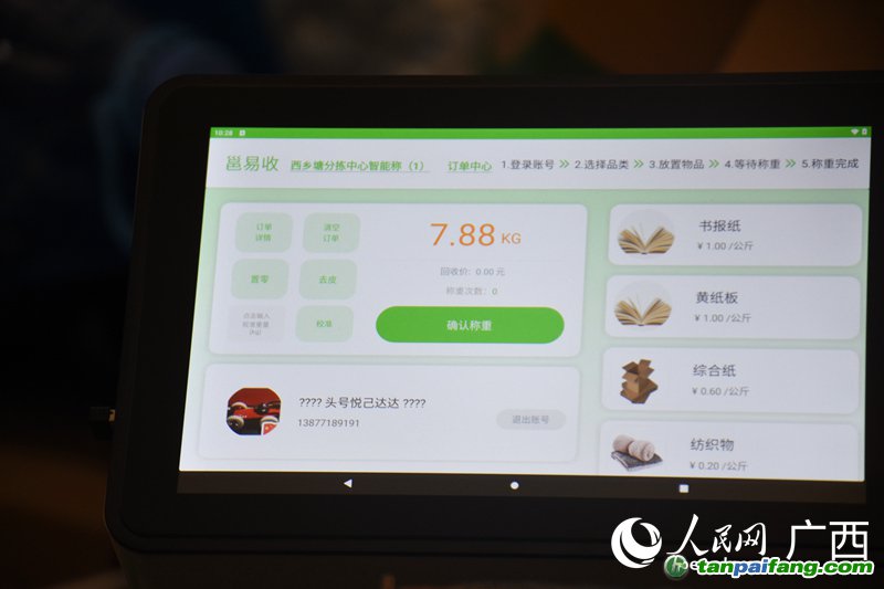 廢舊品稱重計(jì)數(shù)。人民網(wǎng) 王功孝攝
